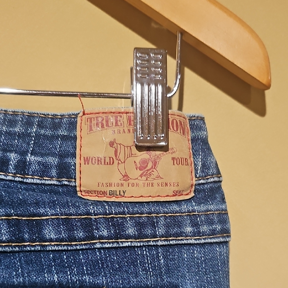 True Religion Blue Straight Leg Jeans Classic Style BILLY - Picture 2 of 9